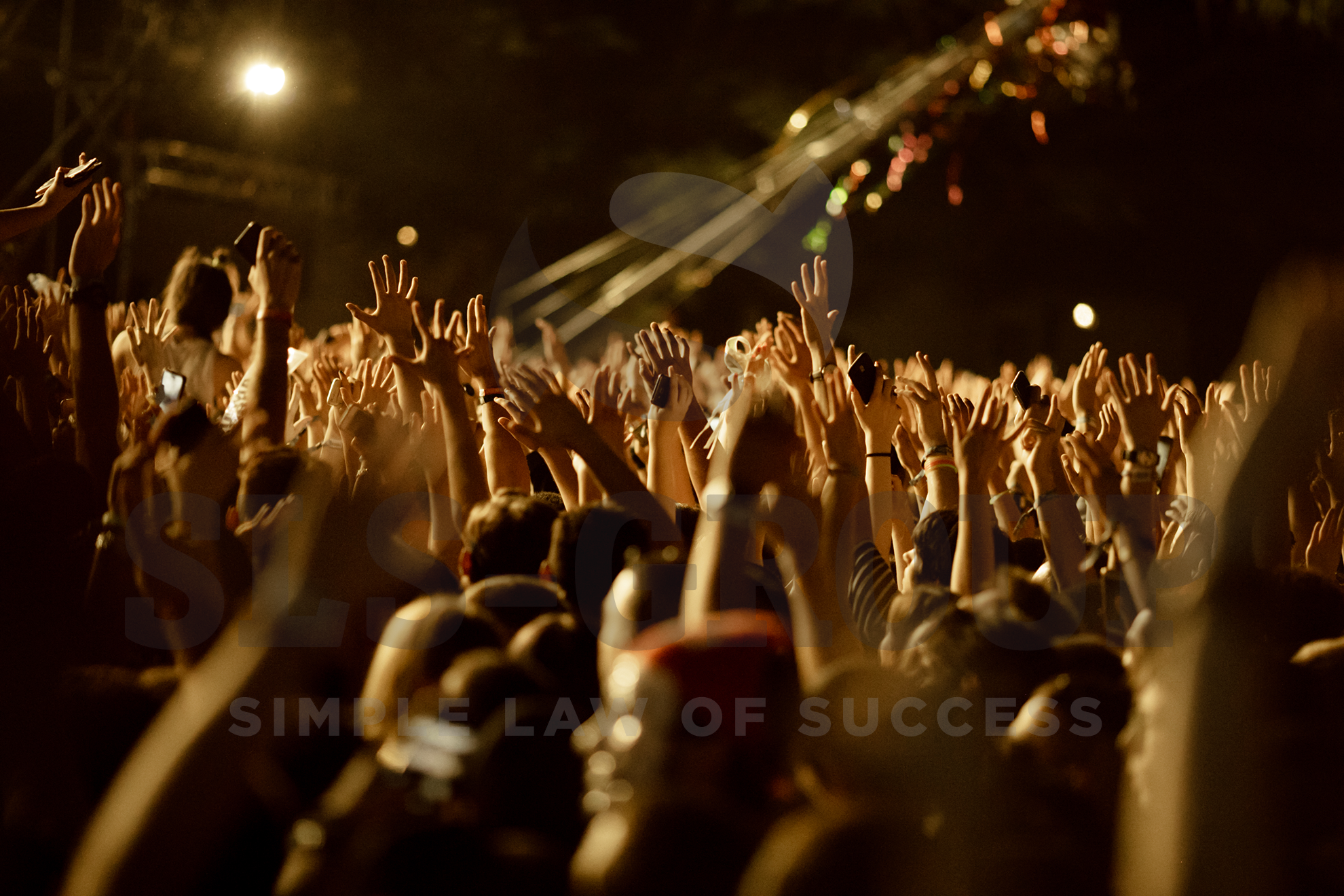 Люди на концерте, которые успешно прошли проверку сумок на входе с помощью интроскопа